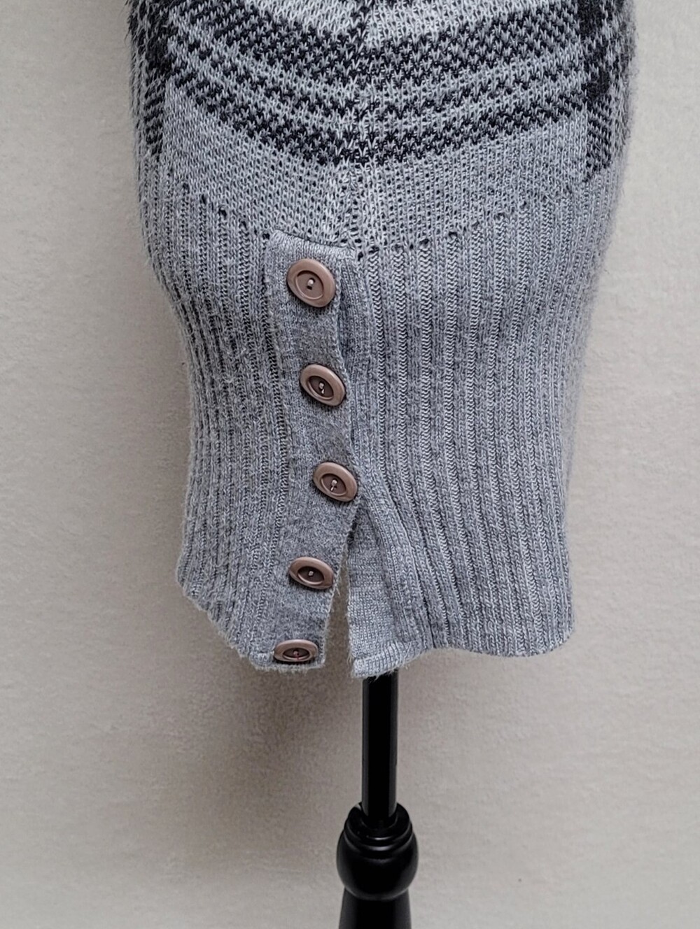 90s Vintage Say What Gray Plaid Cowl-neck Off-Shoulder Bodycon Mini Dress Small - Picture 6 of 11